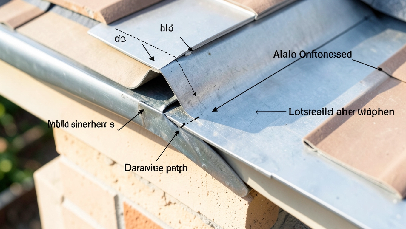 obróbka blacharska komina schemat