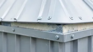 elewacja z blachy na rąbek przekrój