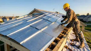 montaż blachy trapezowej na dachu jednospadowym