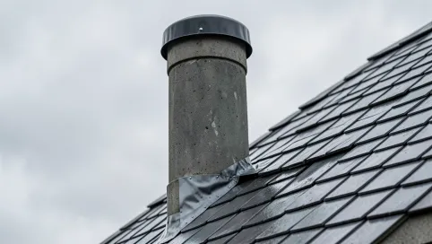 obróbka komina okrągłego blacha trapezowa